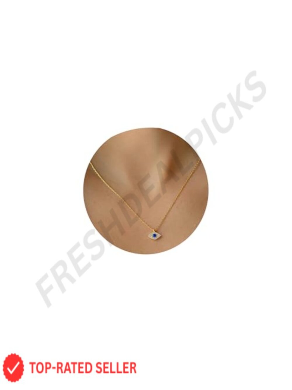 14K Gold Plated Evil Eye Necklace Dainty Diamond Pendant Women Gift